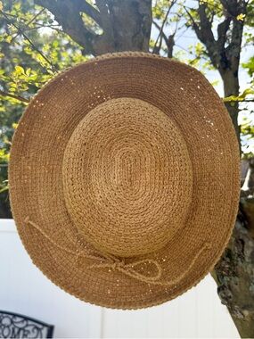 Scala Woven Straw Sun Hat Wide Brim Natural Boho Beach Hat
